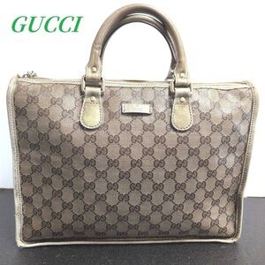 Gucci GG Crystal Handbag Business Bag White Trim